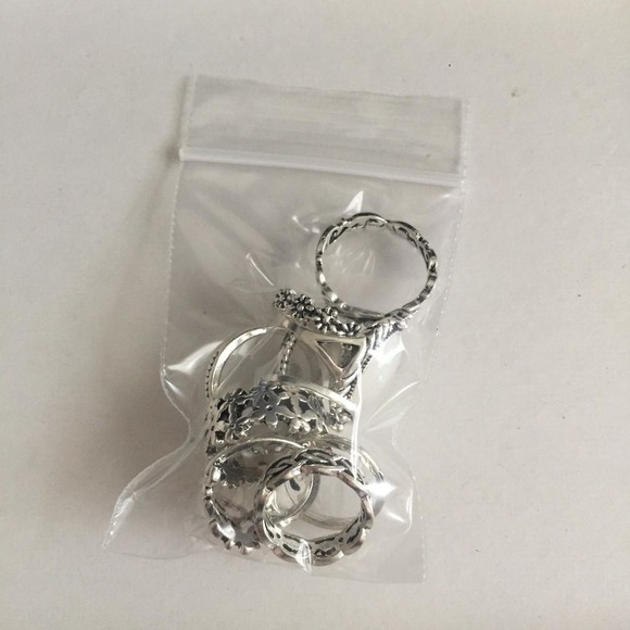 10 Piece Floral White Opal Midi Ring Set - Picture 5 of 5